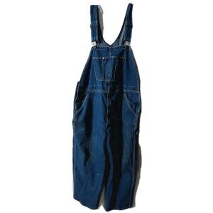 Key Imperial Overalls Mens 38x30 Blue Denim Bib Carpenter Farm Distressed READ